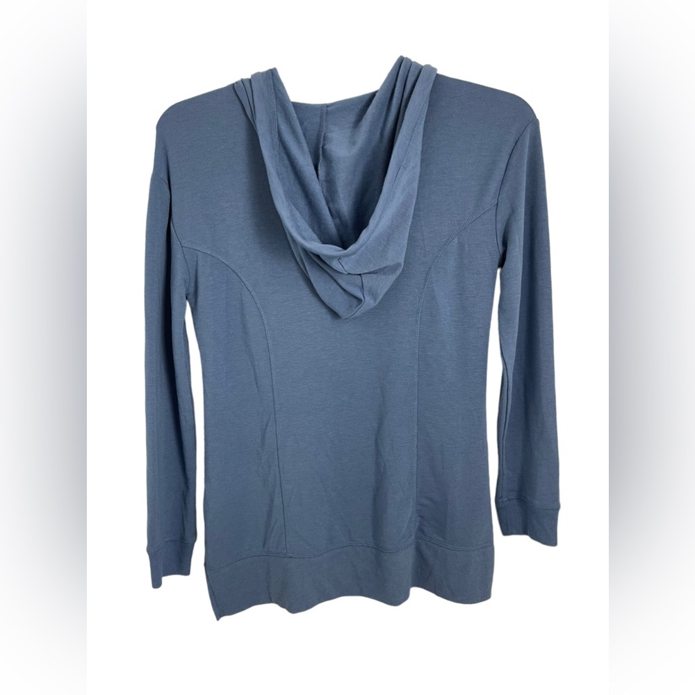 Cable & Cauge Blue Hooded Pullover Pockets Size Small Soft Material - Picture 2 of 8